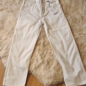 Zara Women's Off-White Straight Jeans